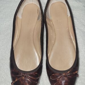 Banana Republic Vintage Tortoise Shell Leather Ballet Flats